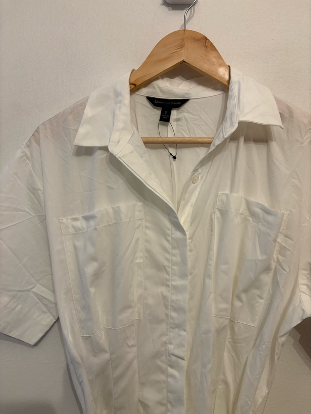 Banana Republic White Tie-Waist Midi Shirt Dress - Picture 4 of 5